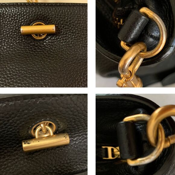 Tory Burch  Black Leather Satchel Versatile Cross Body /Shoulder Bag - Picture 10 of 12